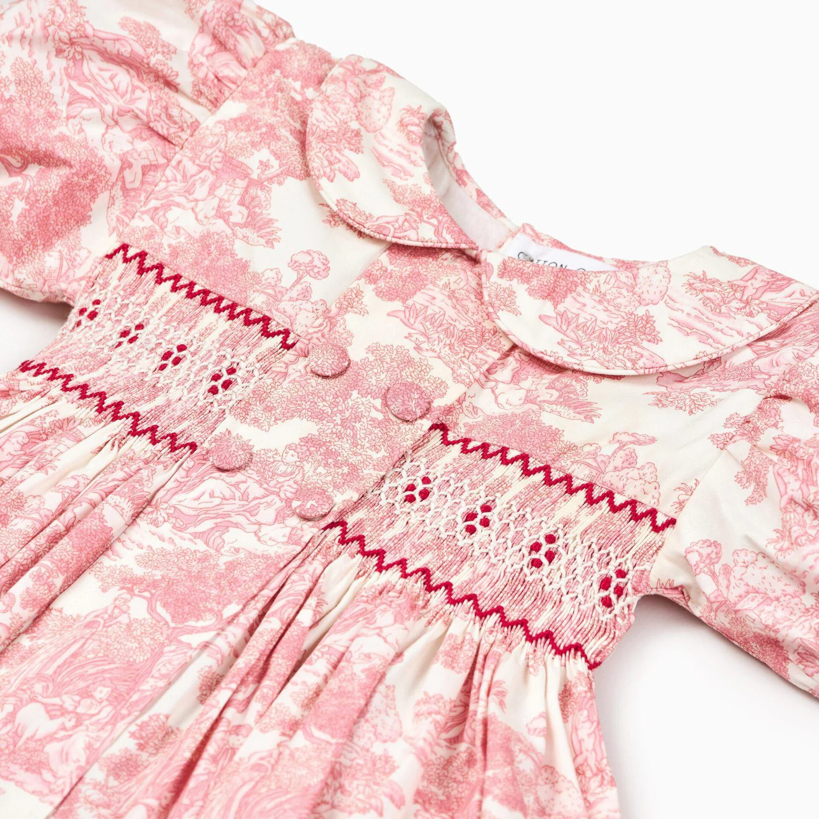 Country Toile Dress in Red