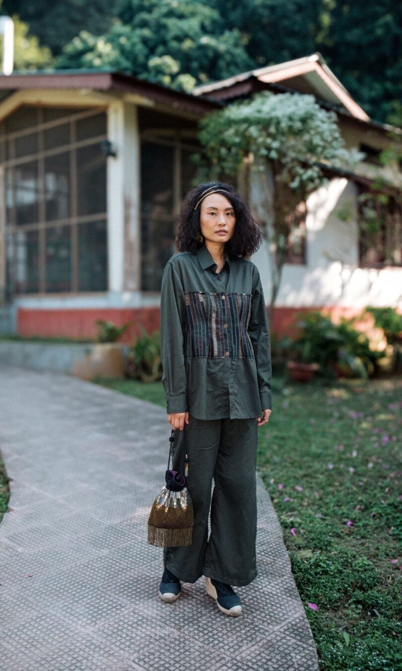 Upcycled Hunza Shirt - Green