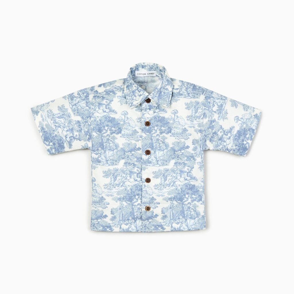 Country Toile Shirt in Blue