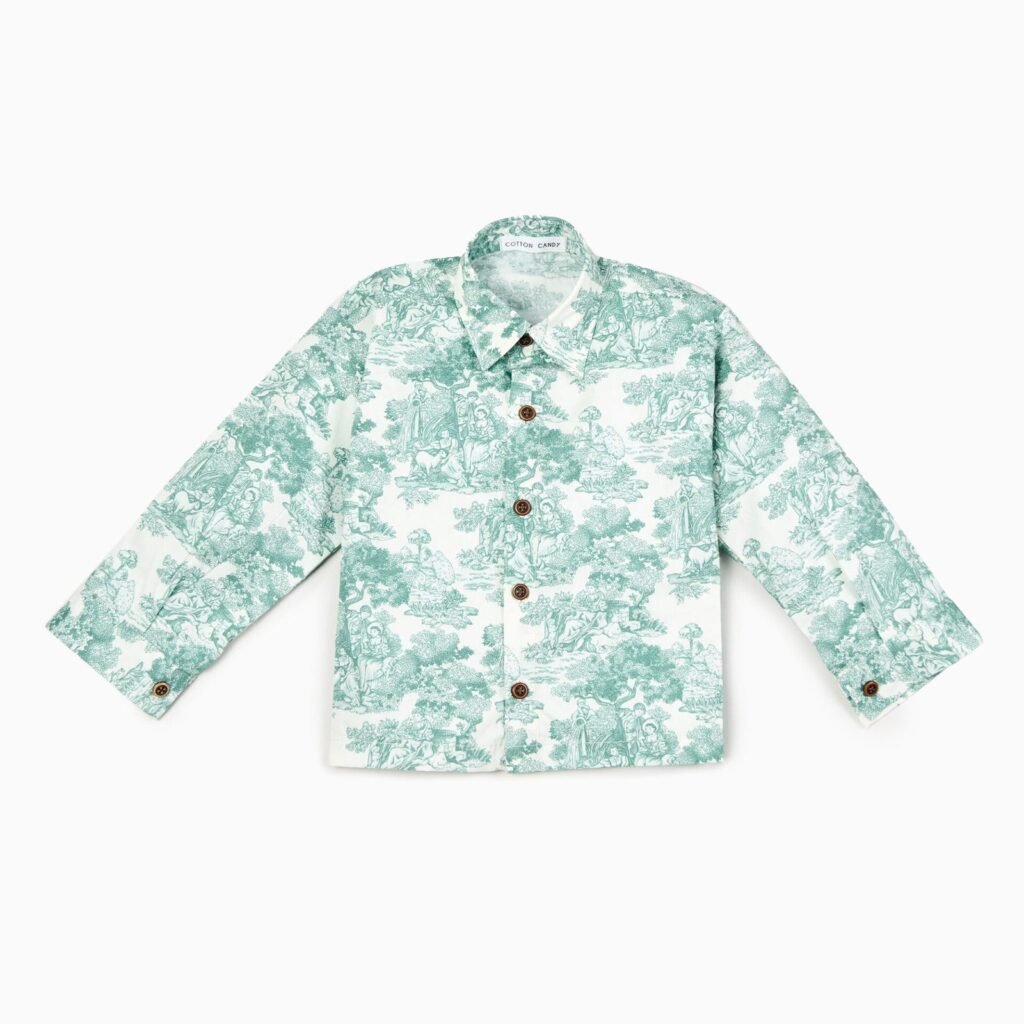 Country Toile Shirt in Green