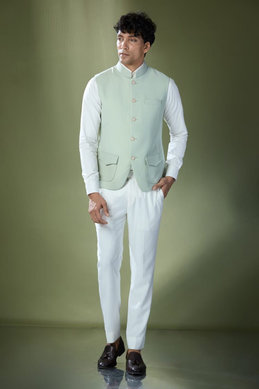 Pista Green Stitch Jacket-Shirt-Pan