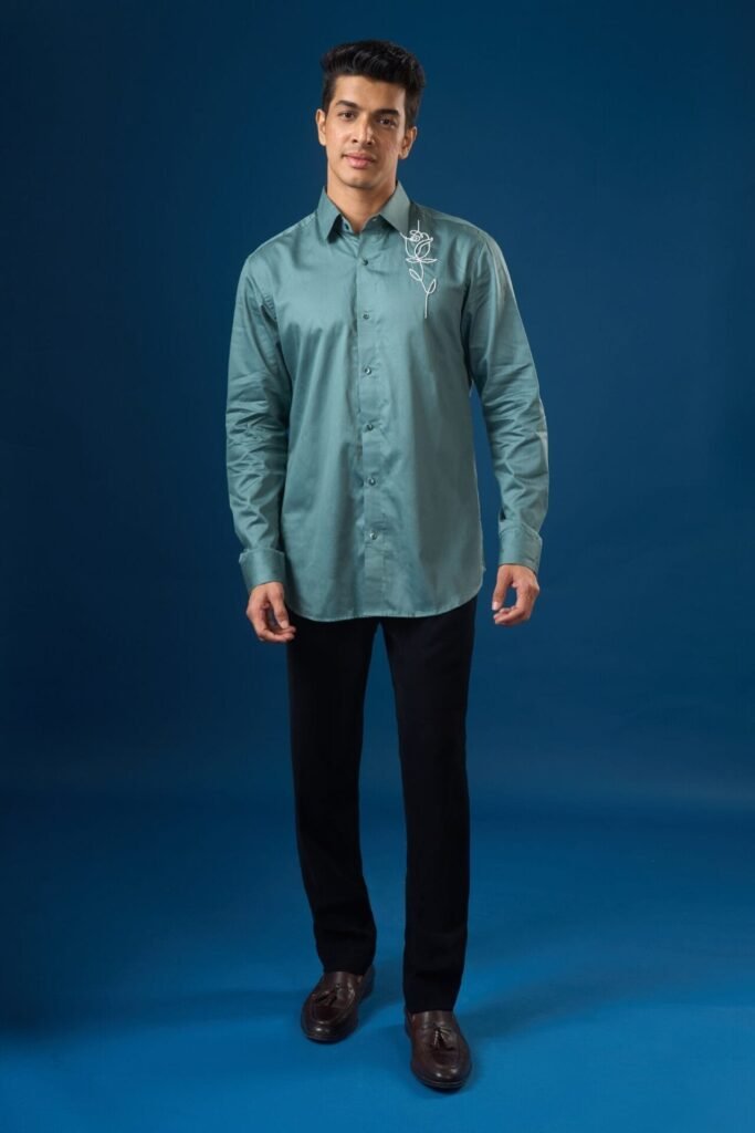 Rama Green Rose Shirt