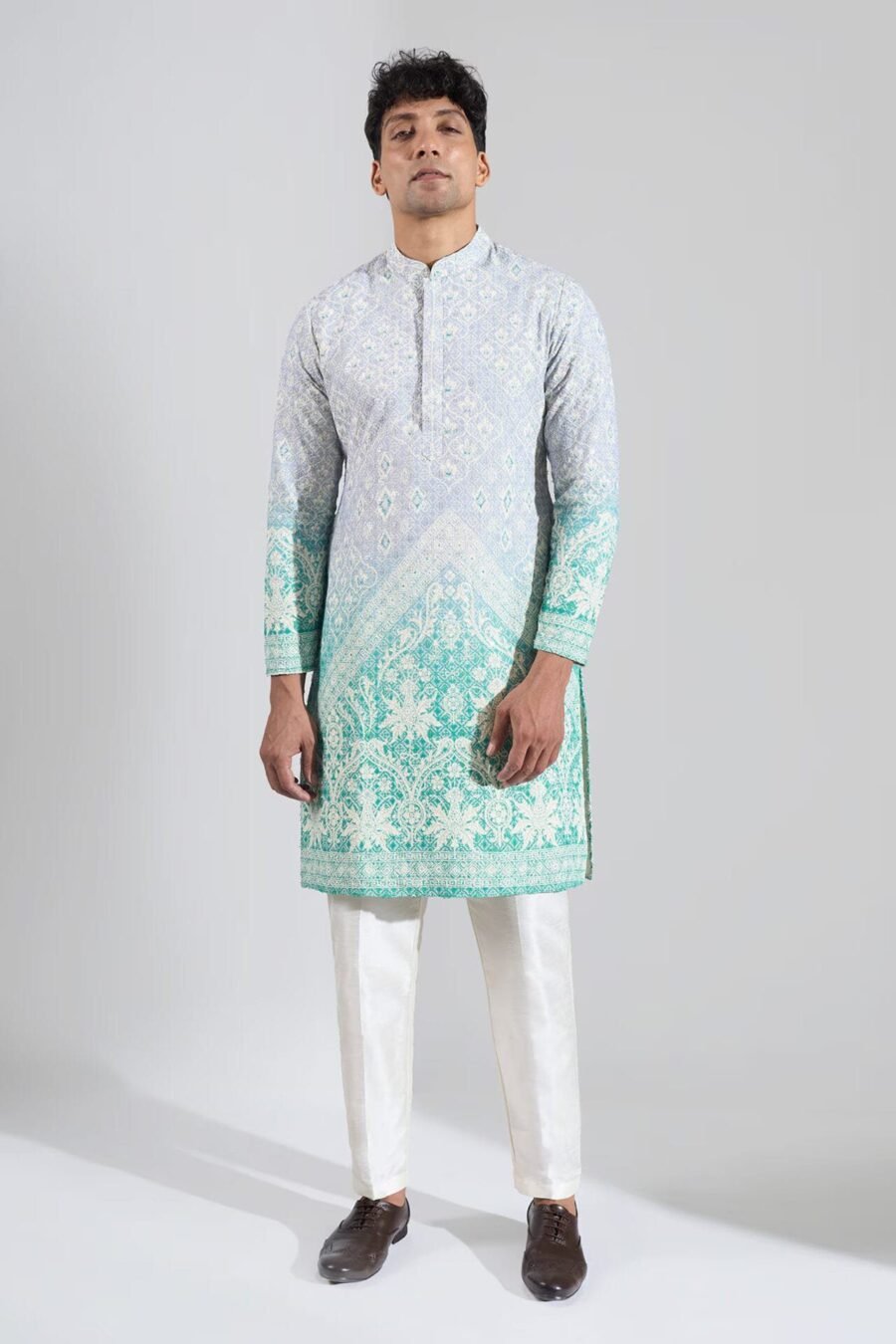 Blue Embroidered Kurta Set