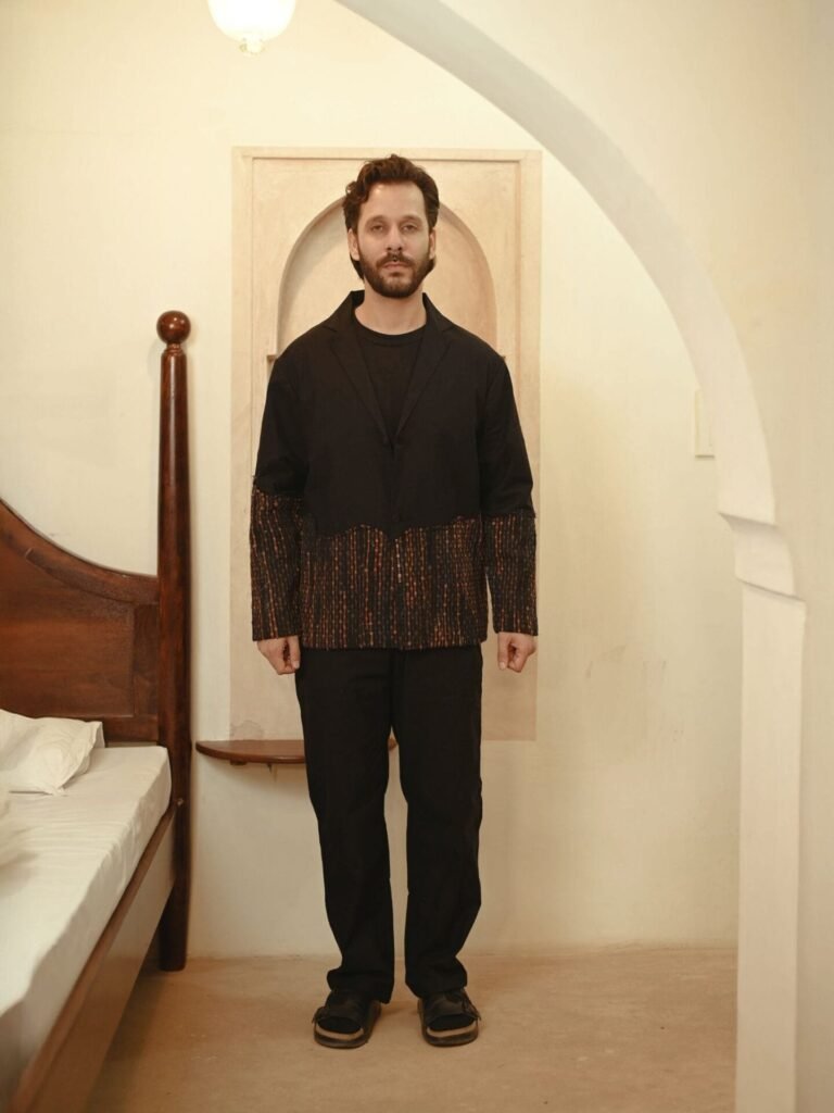 Upcycled Handwoven Ying Yang Blazer