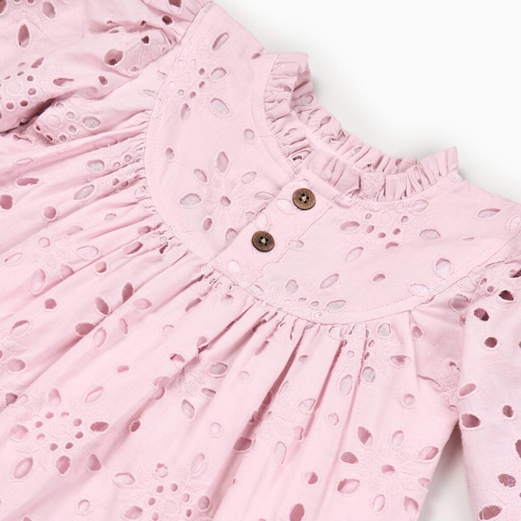 Broderie Anglaise Dress in Blush