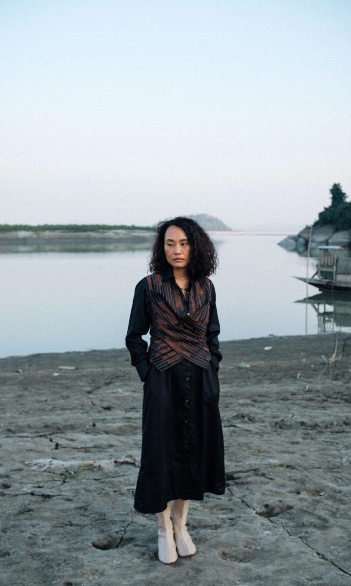 Upcycled Seattle Wrap Long Dress -