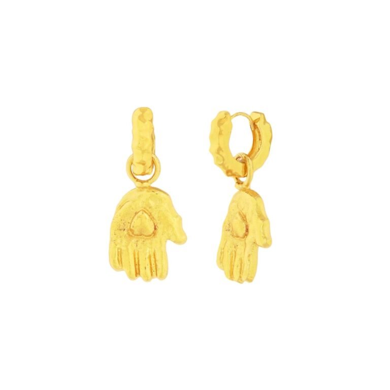 Heart in Hand Earrings Gold