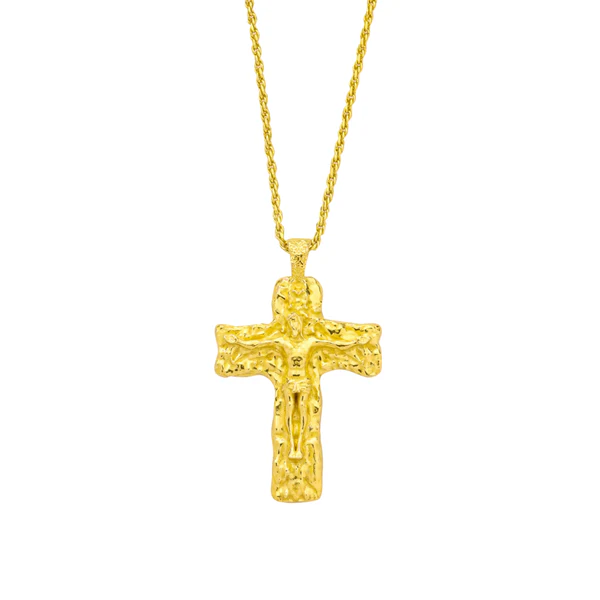 Dainty Gold Cross Necklace – 22KT G