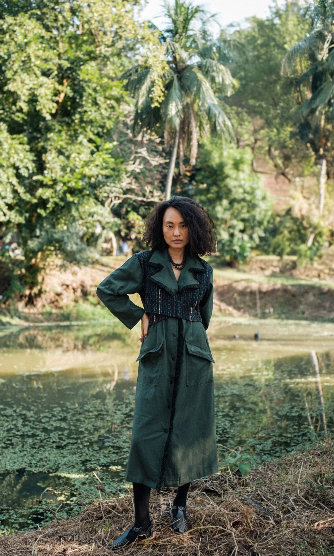 Handwoven Copenhagen Trench - Green