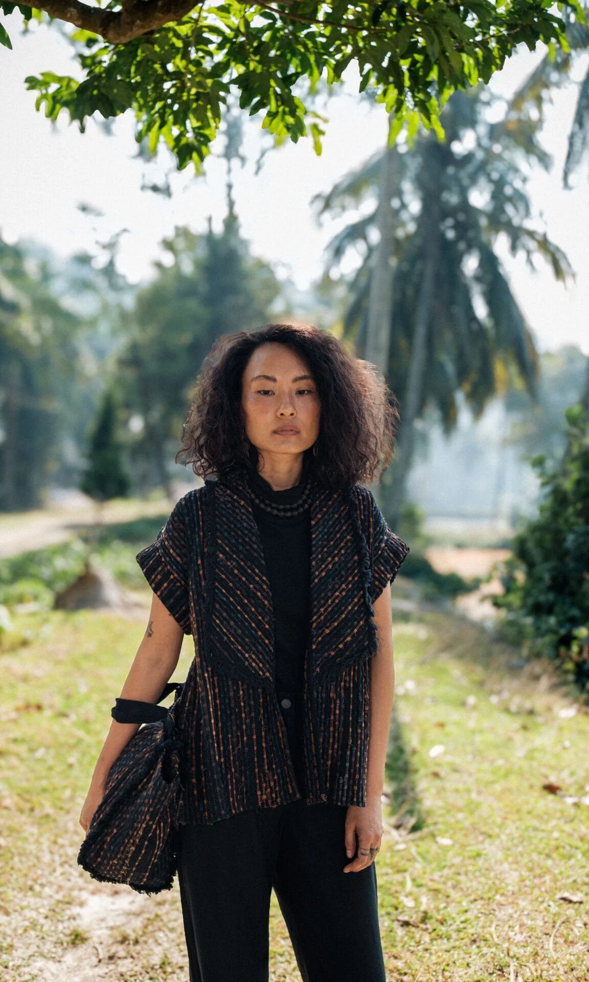 Handwoven Berlin Shawl Collar Top -