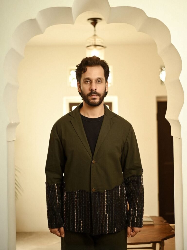 Upcycled Handwoven Ying Yang Blazer