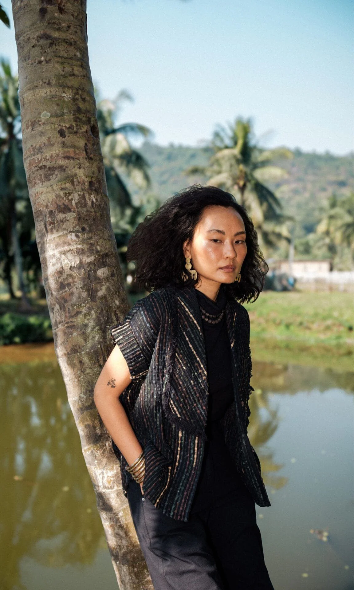 Handwoven Berlin Shawl Collar Top -