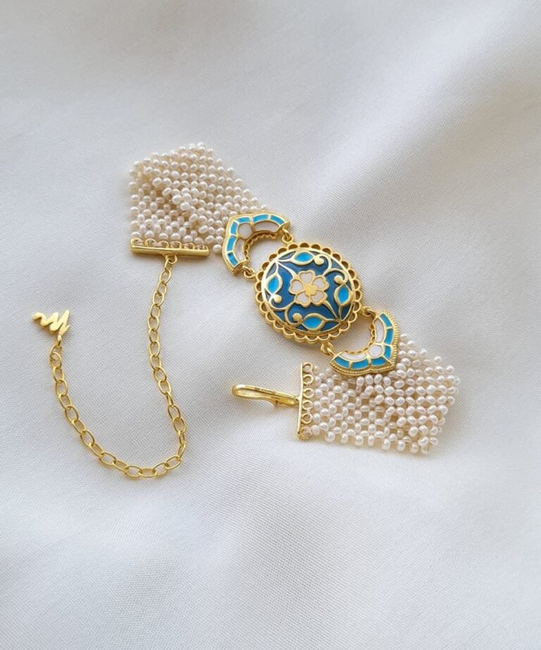 Feroza Meher Pearl Bracelet Blue