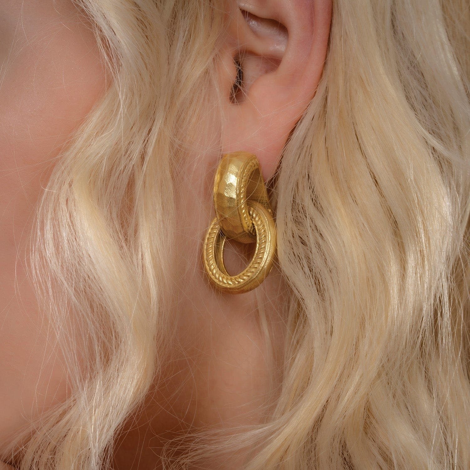 Twisted Rope Interloop Earrings Gol