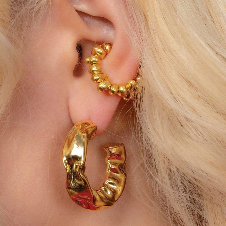 Molten Amorphous Bead Ear Cuff - S