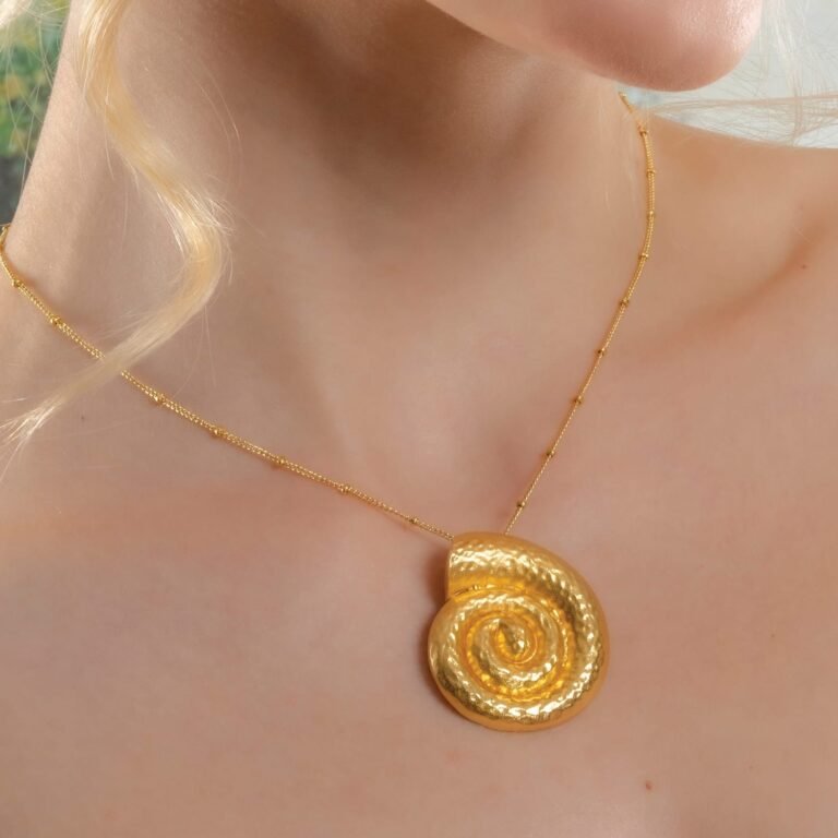 Textured Coral Shell Pendant