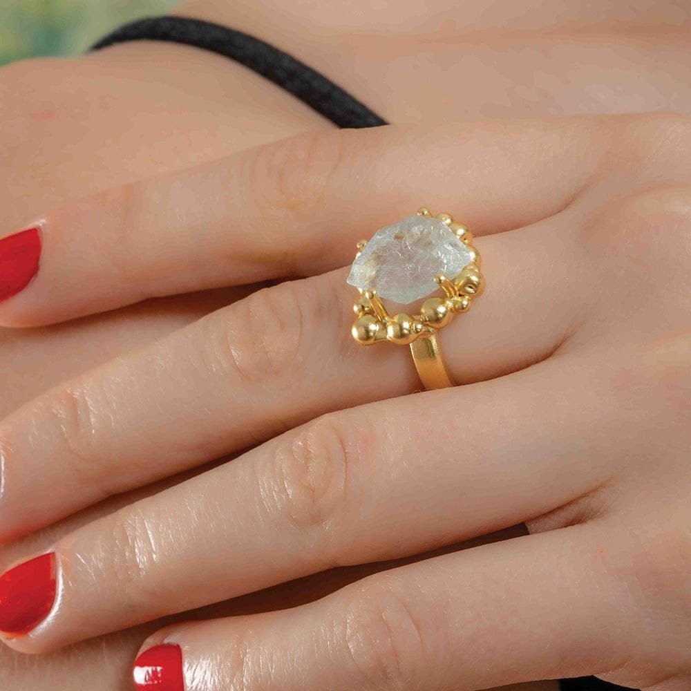 Aquamarine Sorcery Ring - 22KT Real