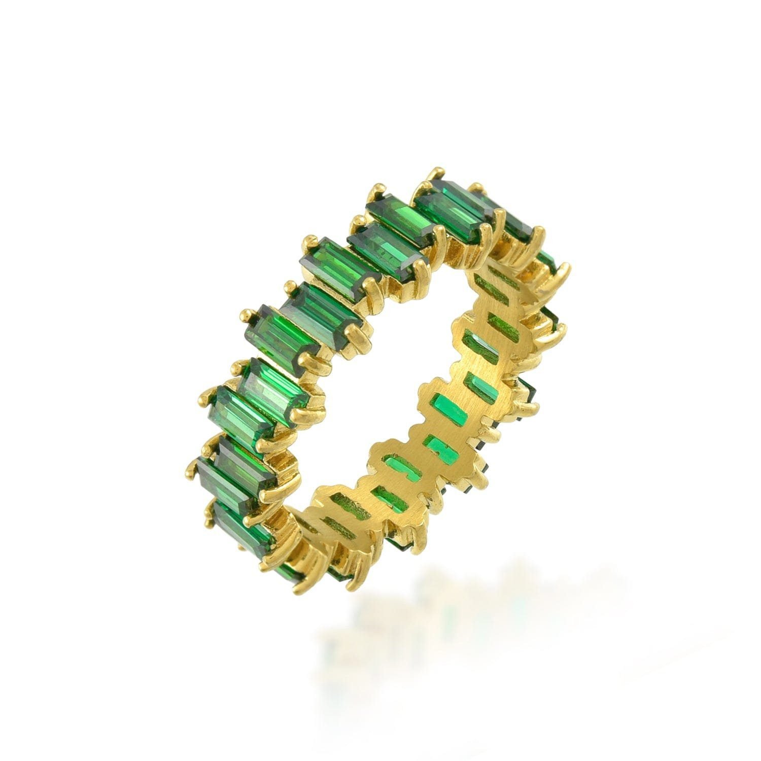 Green Zircon Eternity Ring - 22K Go