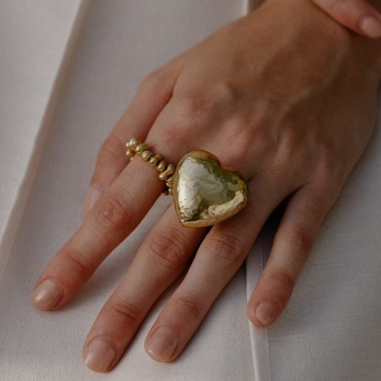 Gilded Concave Heart Ring