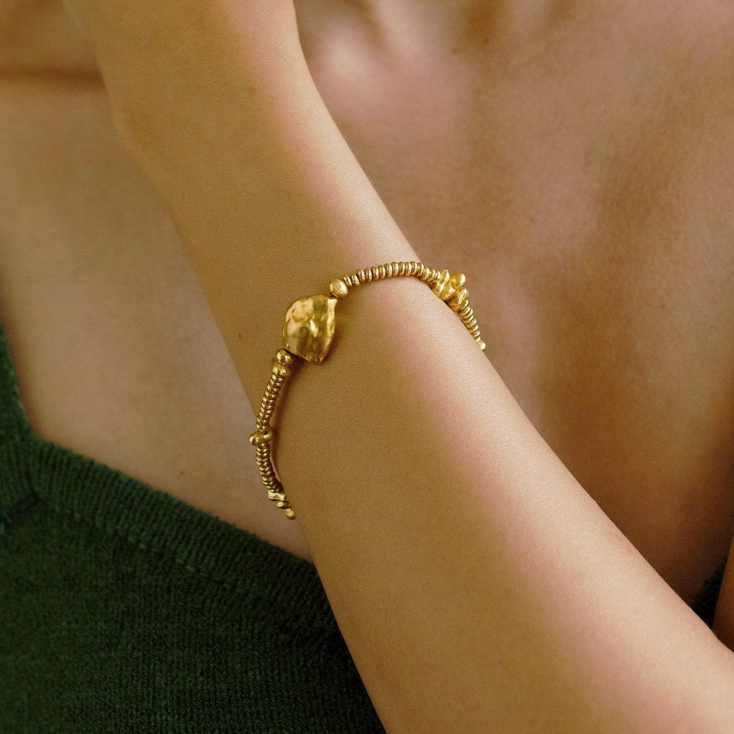 Cosmic Cluster Gold Orbit Bracelet
