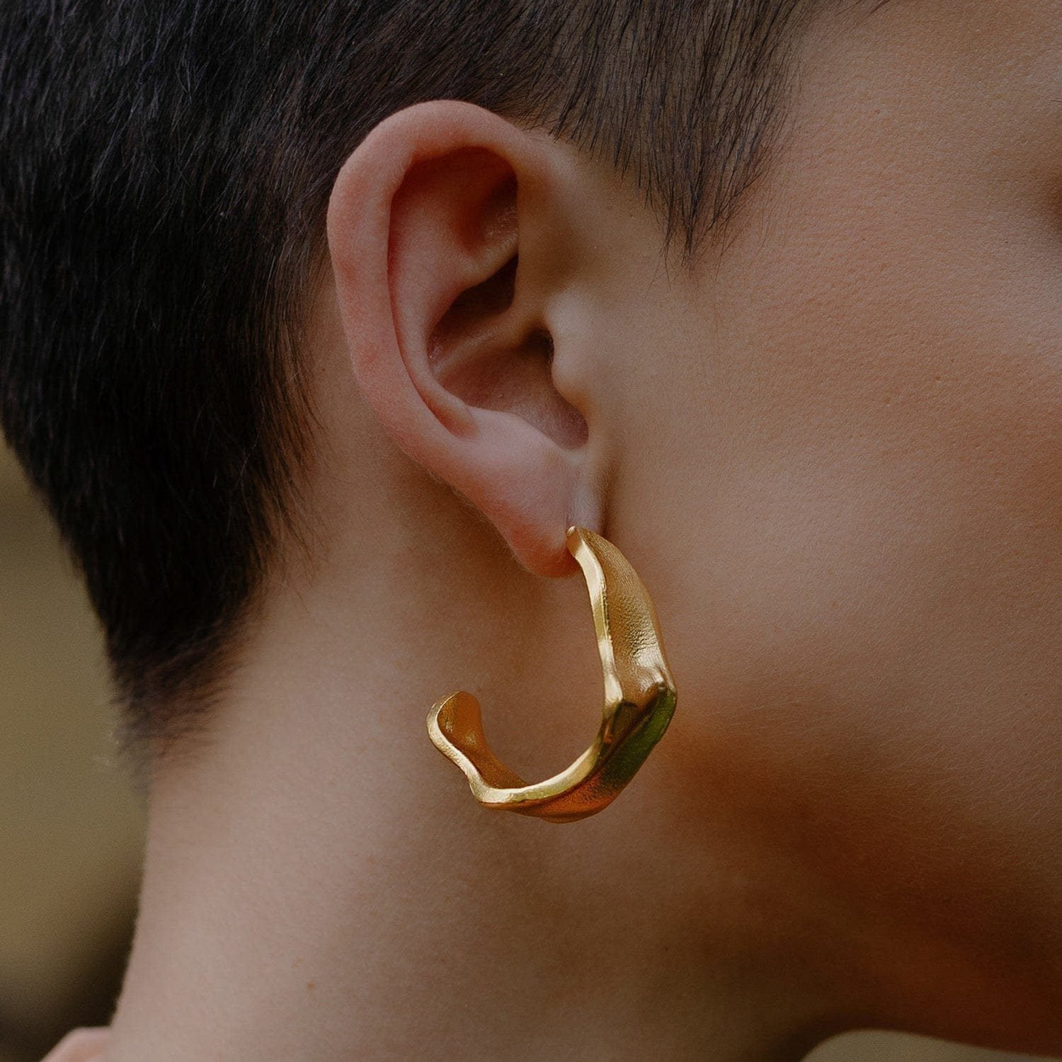 Gilded Crimped Hoops for Women & Gi