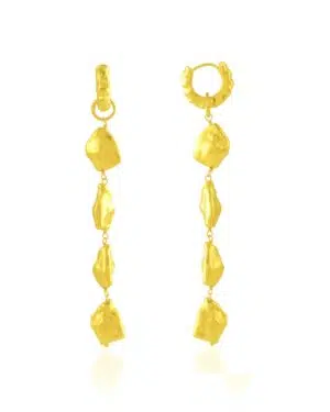 Asymmetrical Nugget Dangler Earrings2