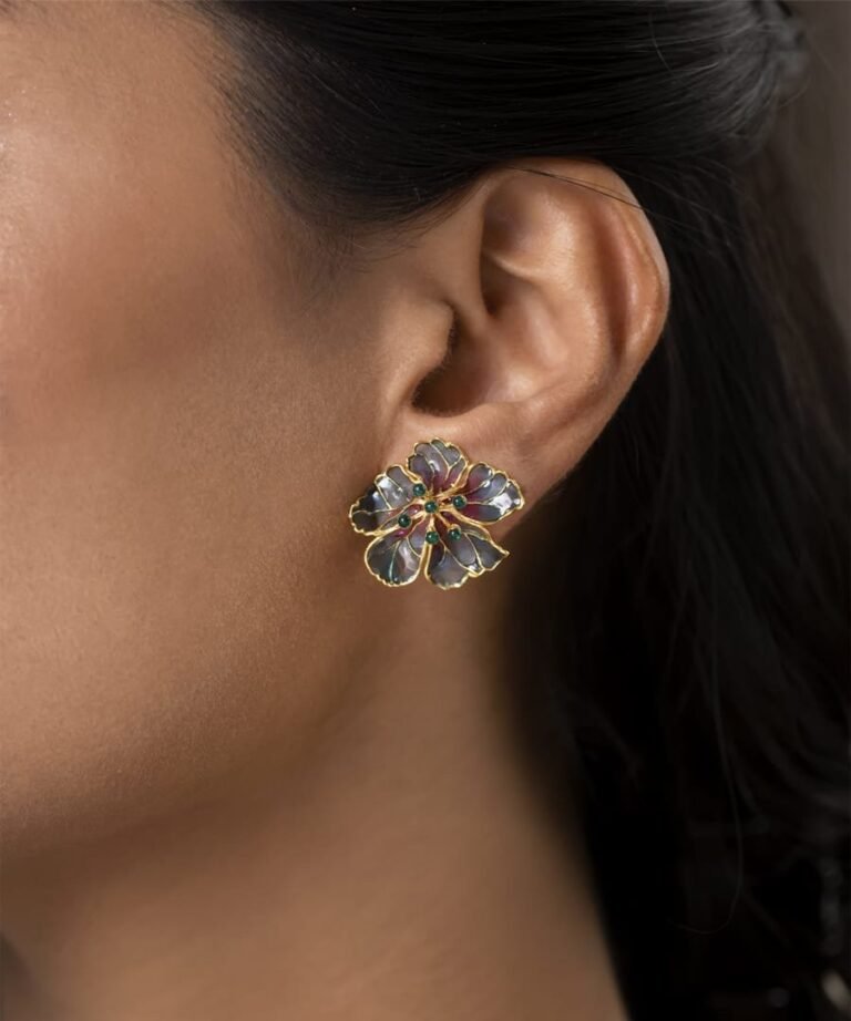 Bloom Stud Earrings Blue