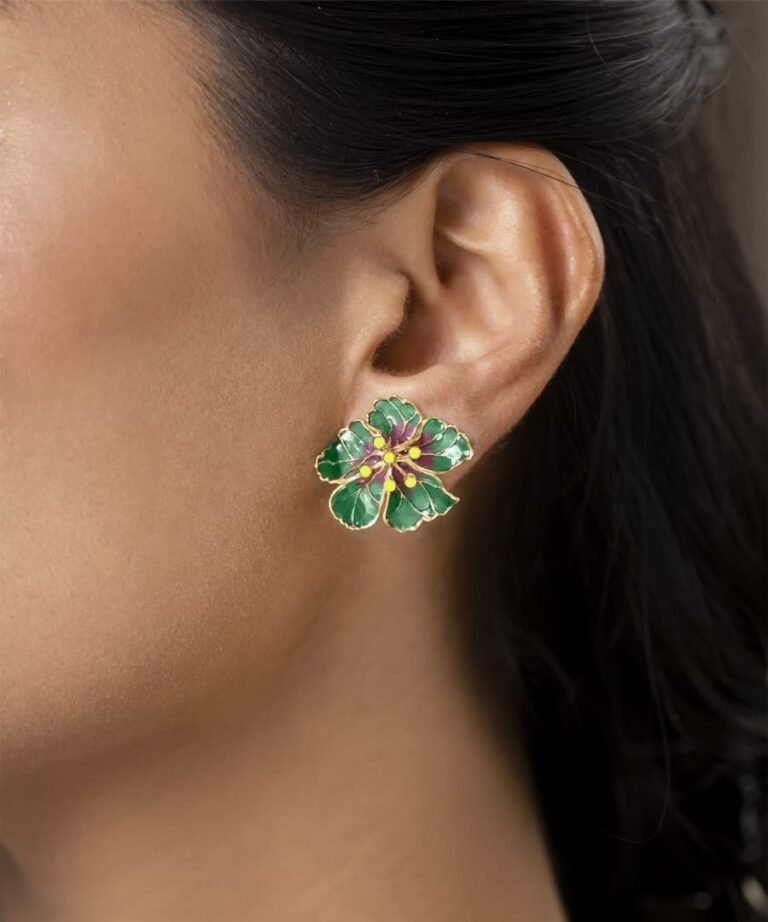 Bloom Stud Earrings Green