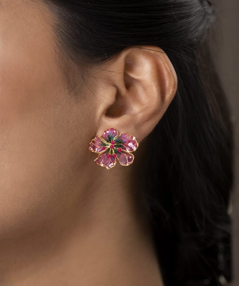 Bloom Stud Earrings Pink
