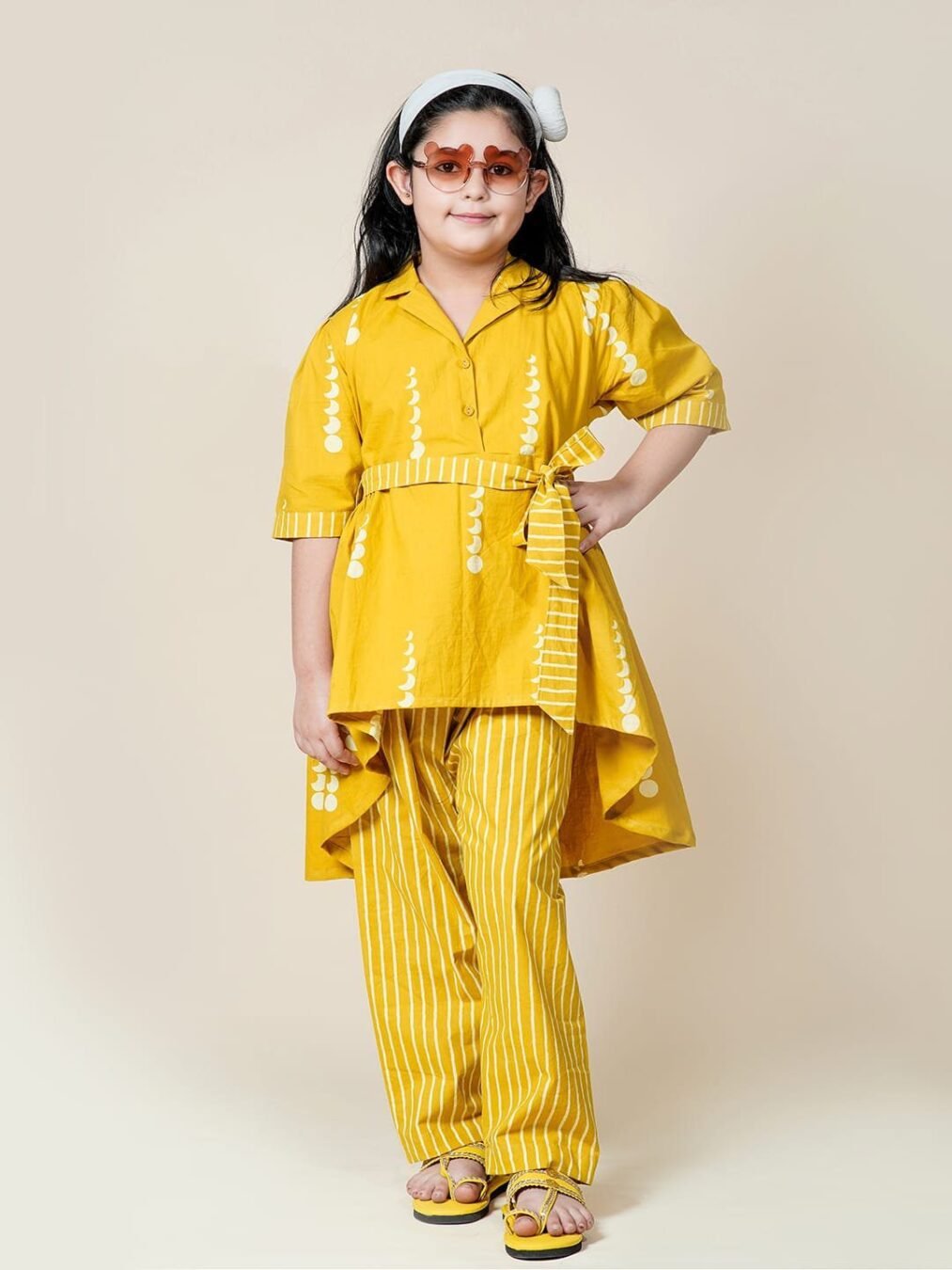 Mustard Moon Block Print Cotton Co-