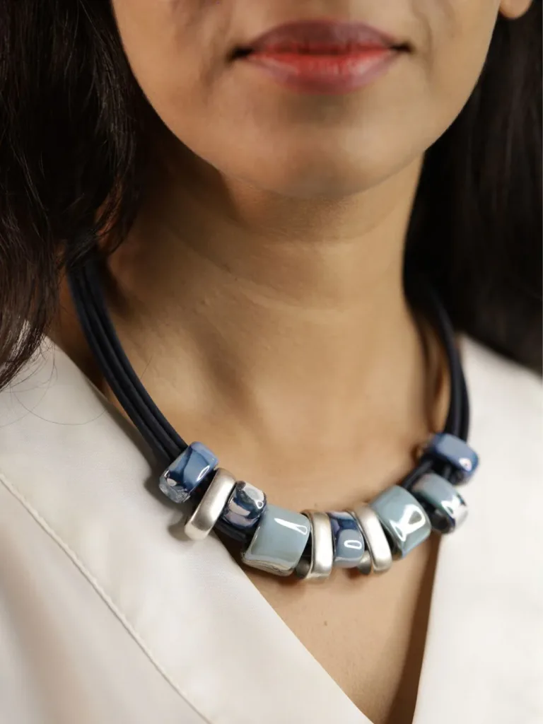 Oceans Necklace In Cork and Ceramic