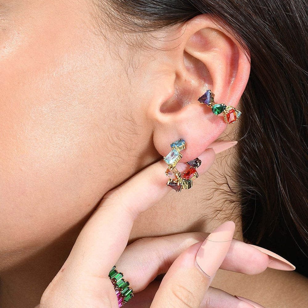 Chromatic Cascade Ear Cuff - 22KT G