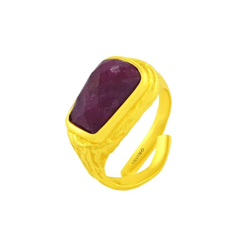 Ruby Reflections Adjustable Ring -