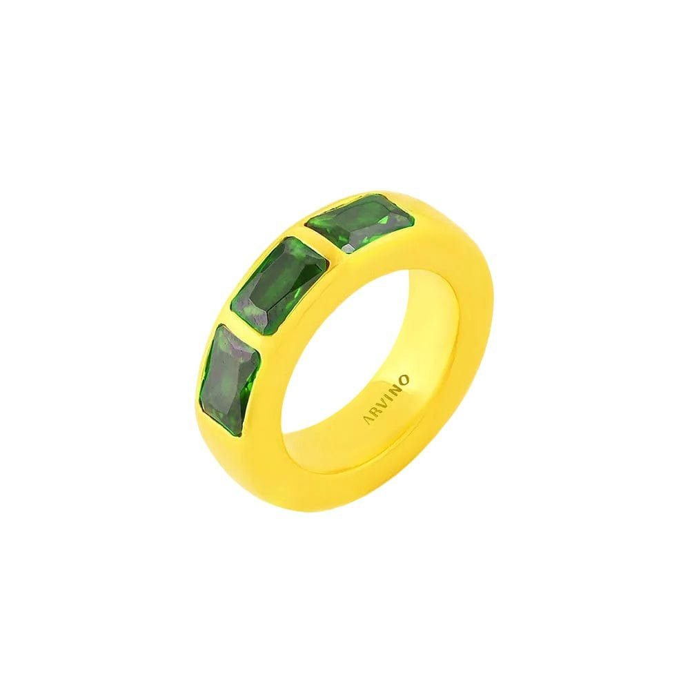 Modern Mosaic Green Ring - Emerald