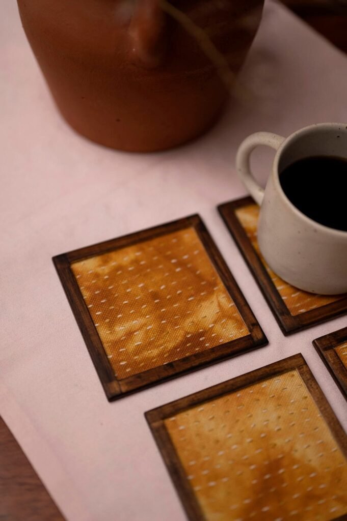 Pearl Handwoven Coasters - Set Of 2