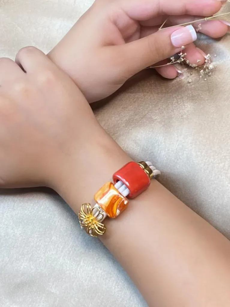 Flower and Light Bracelet in Cork