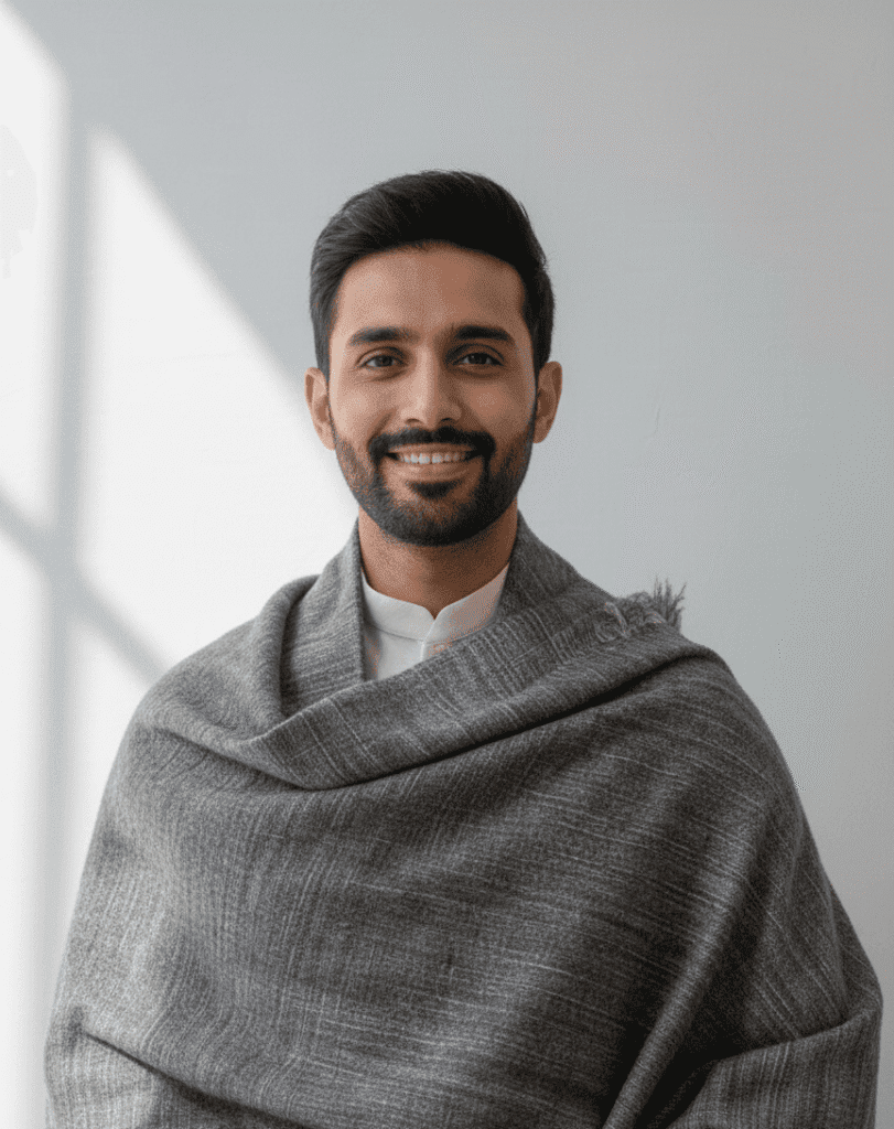 Grey Tundra Yak Wool Shawl