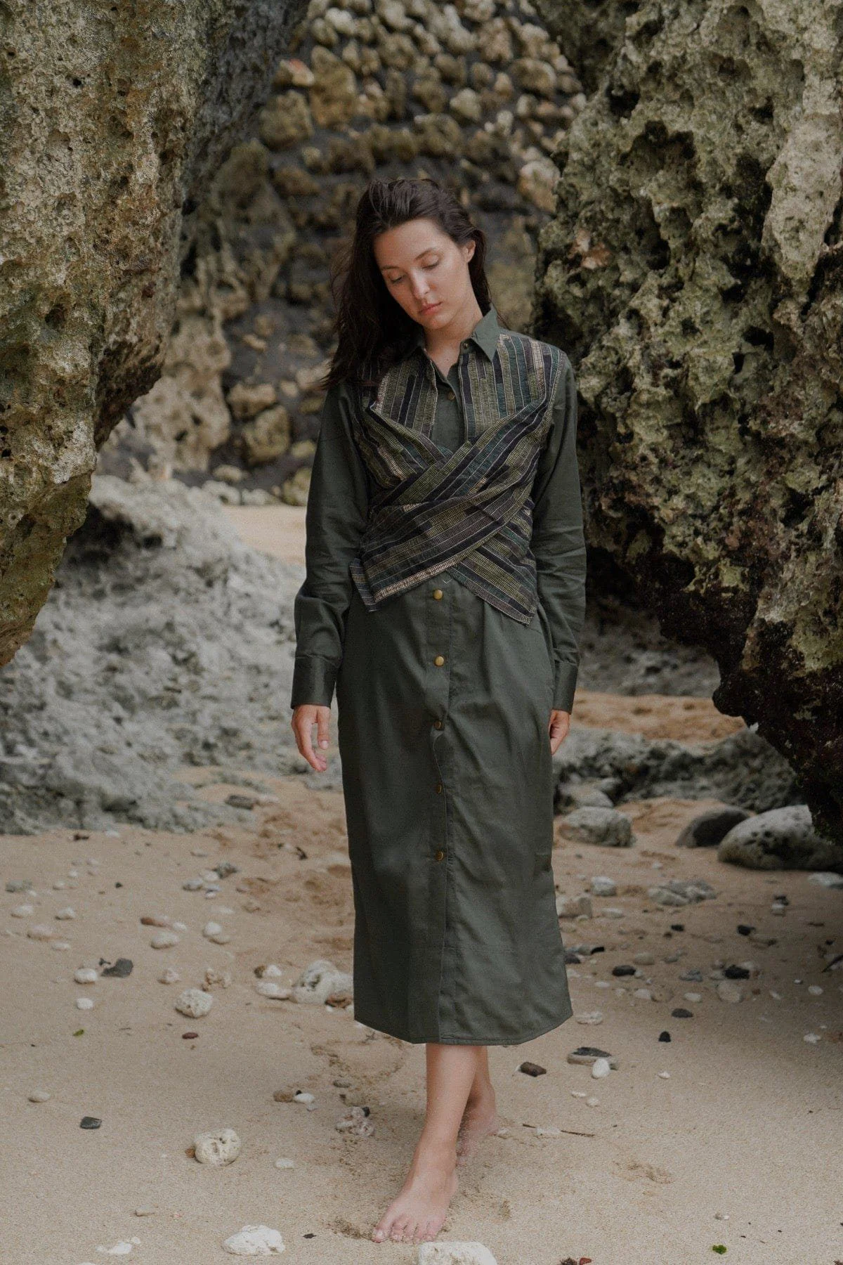 Upcycled Seattle Wrap Long Dress -