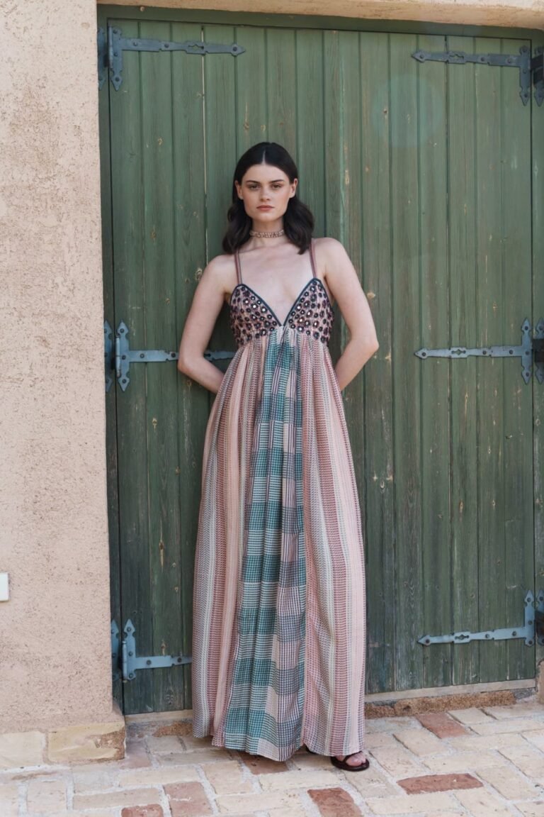 Beige Mirror Printed Maxi