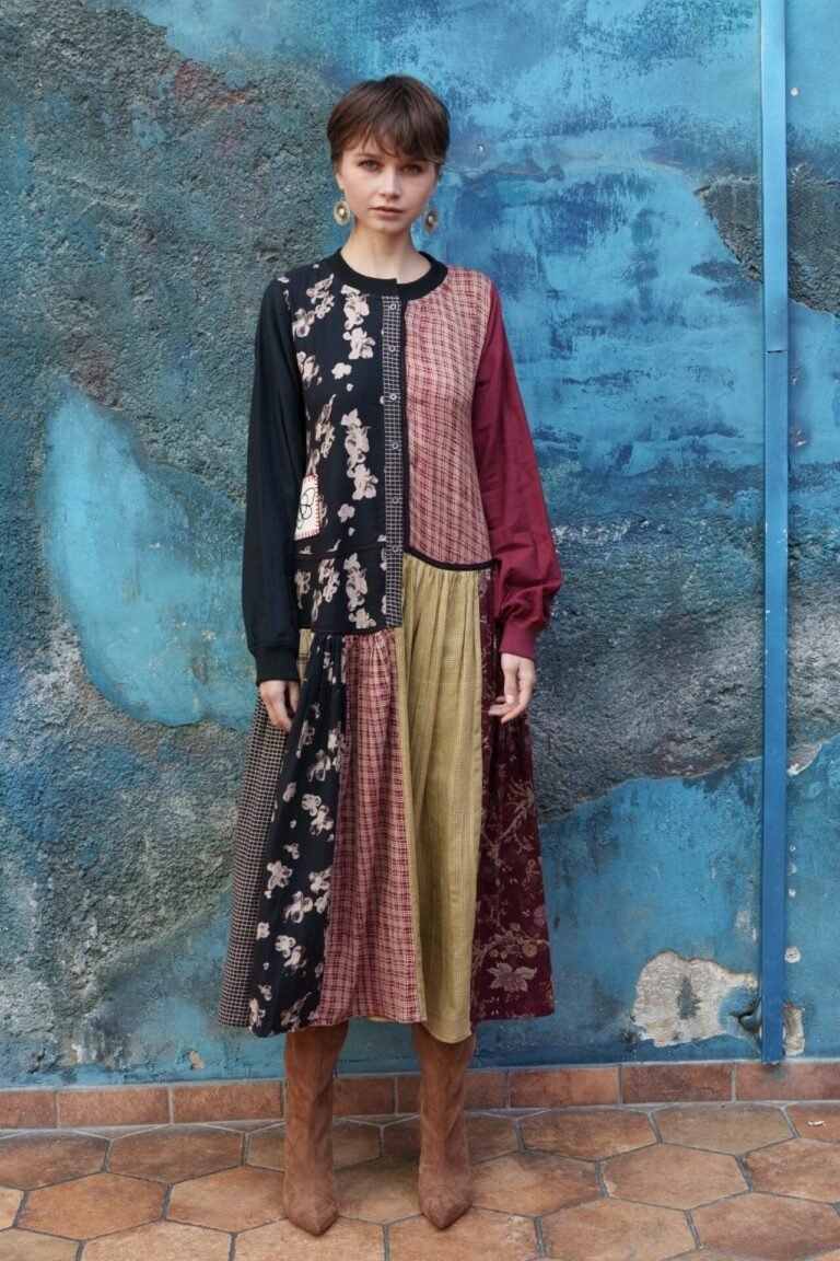 Multicolor Panelled Dress