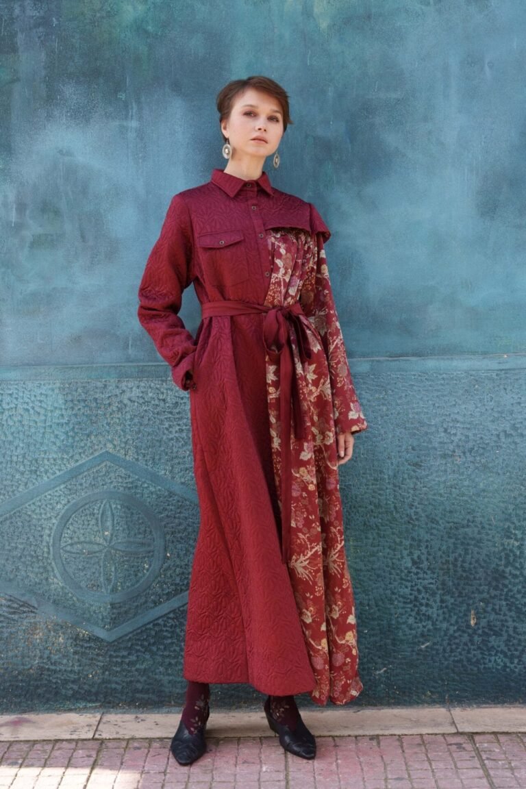Maroon Chintz Quilted Dress