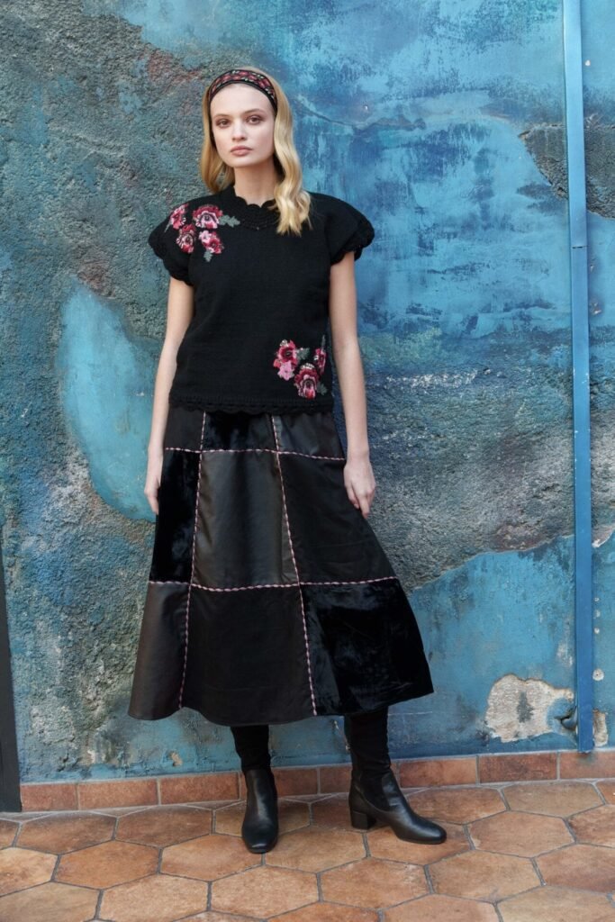 Black floral sweater