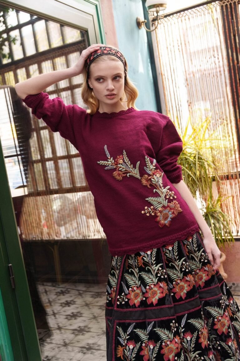 Maroon Chintz Sweater