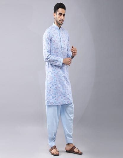 Printed Kurta with thread work on c