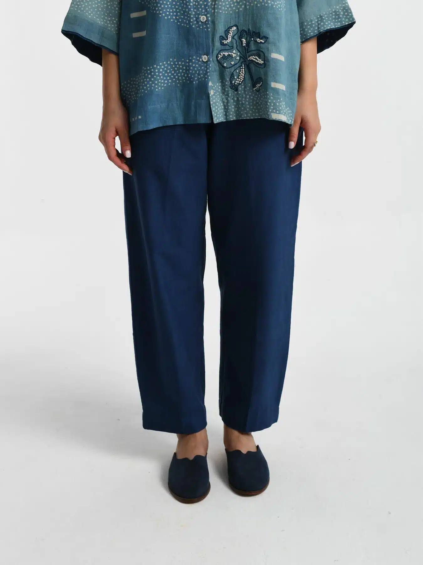 INDIGO BARREL PANT