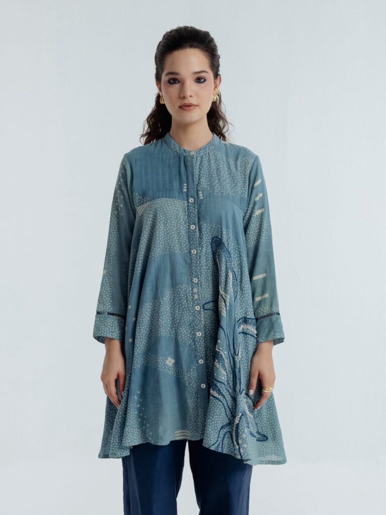 INDIGO SKY FLARE SHIRT