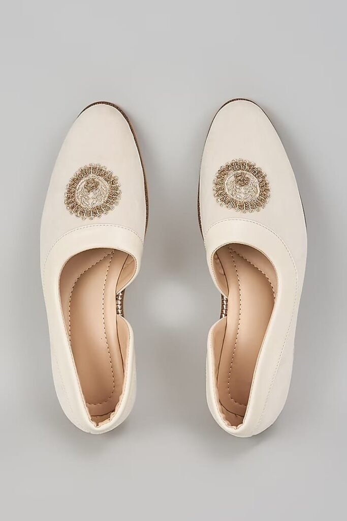 Off White Embroidered Peshawaris