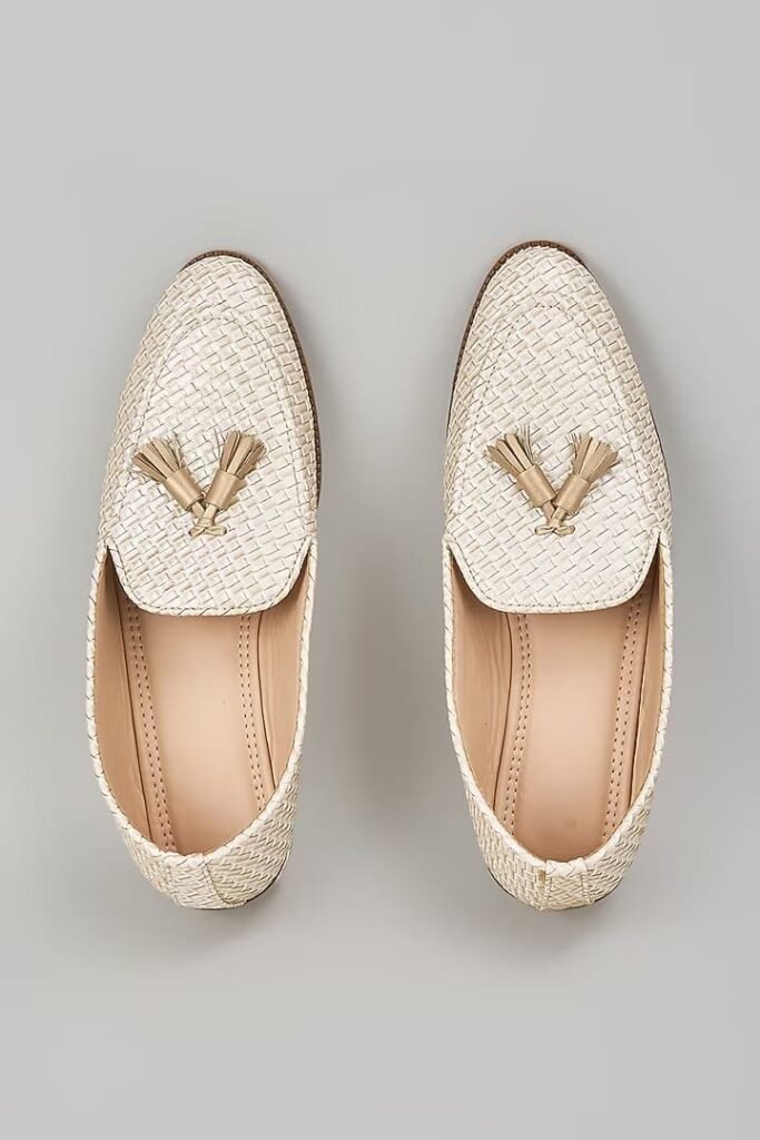 Off White Herringbone Shoes