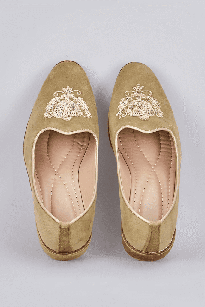 Pine Crown Velvet Loafers