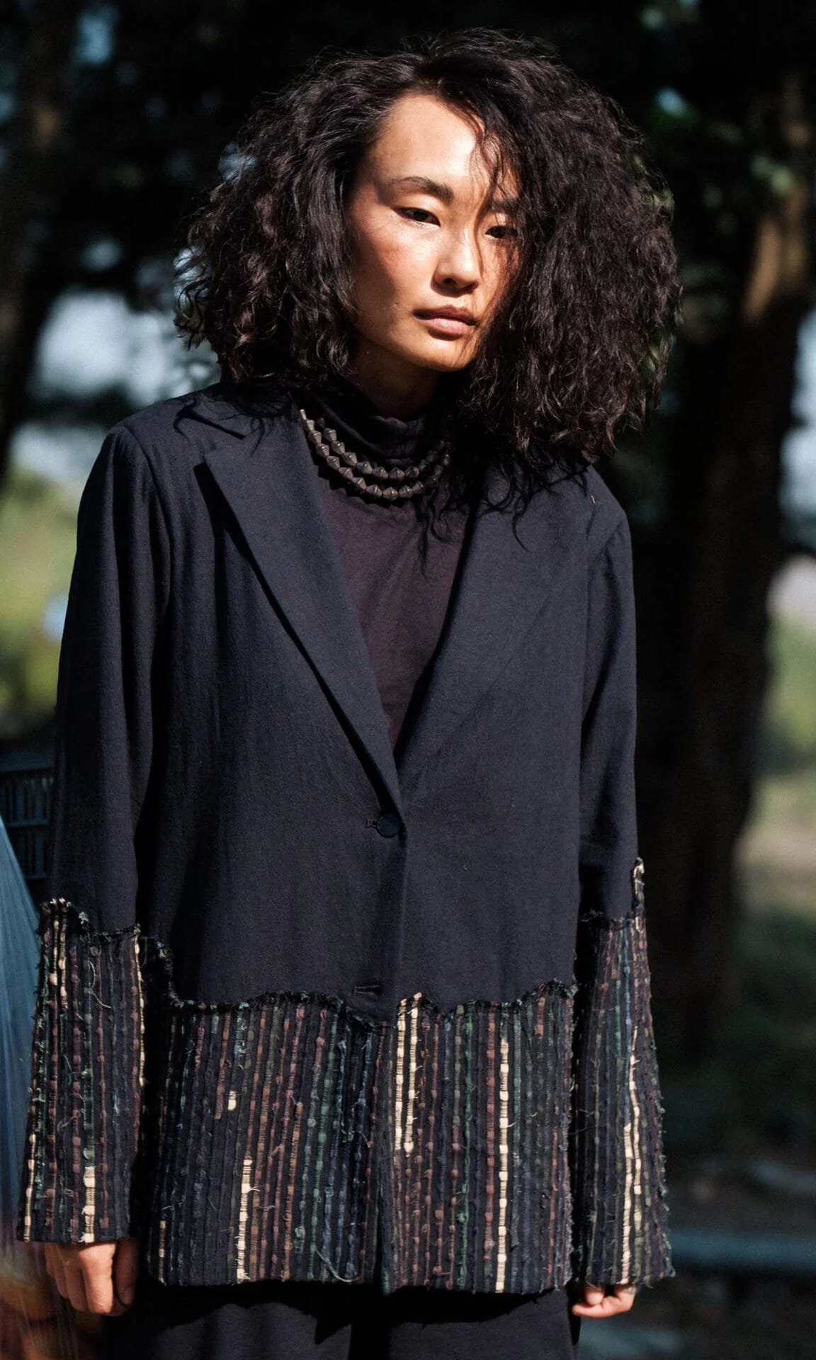 Handwoven Ying Yang Blazer - Black